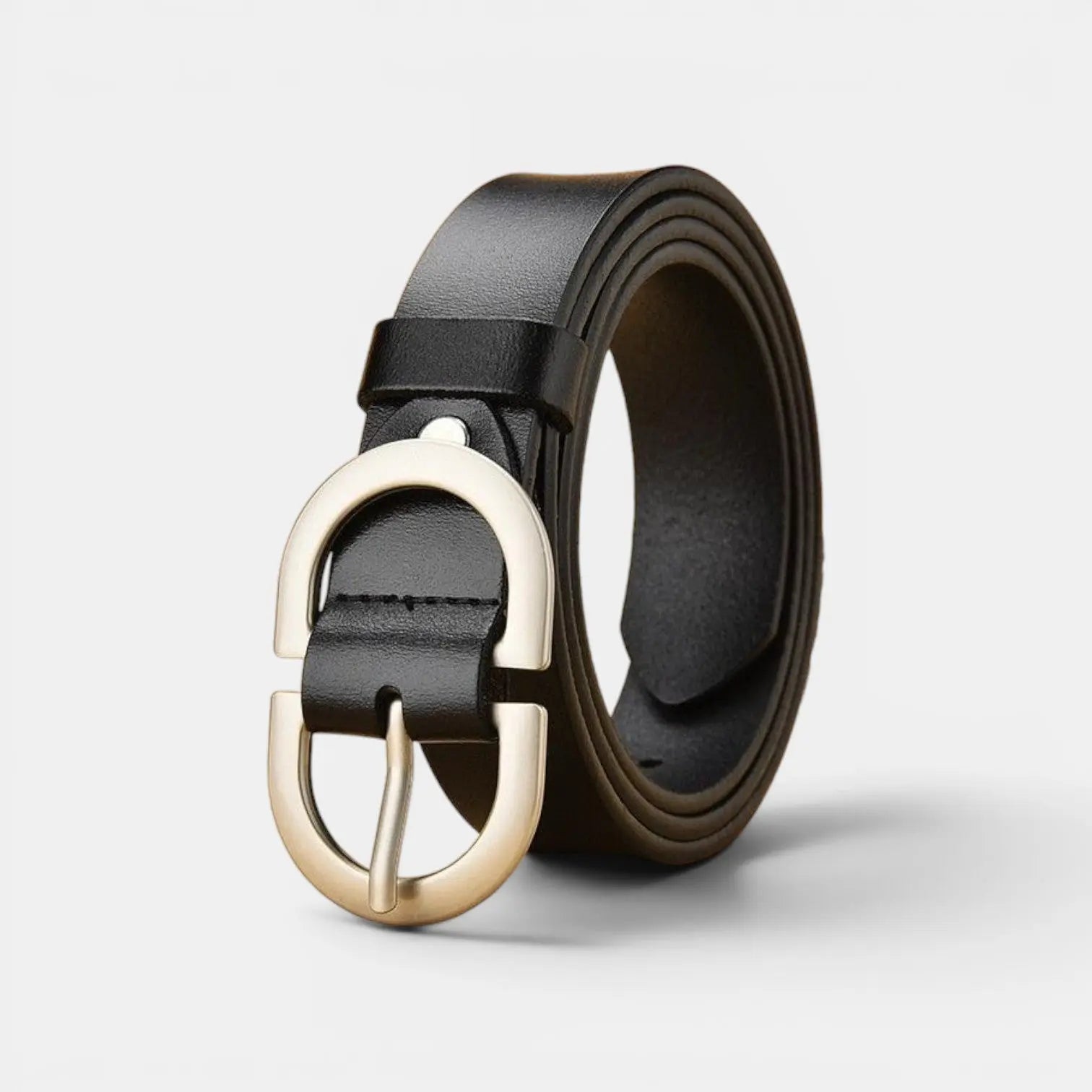Women's Thin Smooth Leather Belt with Oval Buckle | Lovar | Beltary