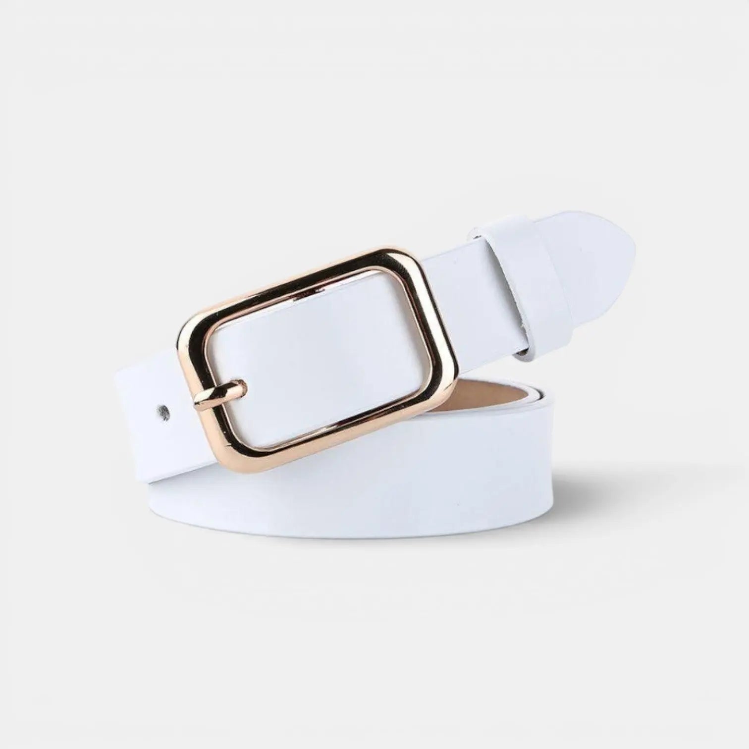 Women's Thin Smooth Leather Belt with Round Gold Buckle | Sorvel | Beltary