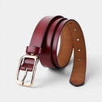 Women's Thin Smooth Leather Belt with Round Gold Buckle | Sorvel | Beltary