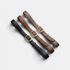 Women's Thin Smooth Leather Belt with Round Gold Buckle | Talvex | Beltary