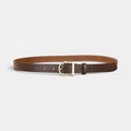 Women's Thin Smooth Leather Belt with Rounded Gold Buckle | Ornex | Beltary