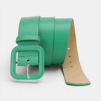 Women's Vegan Faux Leather Belt Colourful Square Buckle | Teivox | Beltary