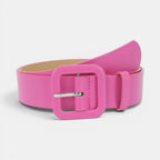 Women's Vegan Faux Leather Belt Colourful Square Buckle | Teivox | Beltary