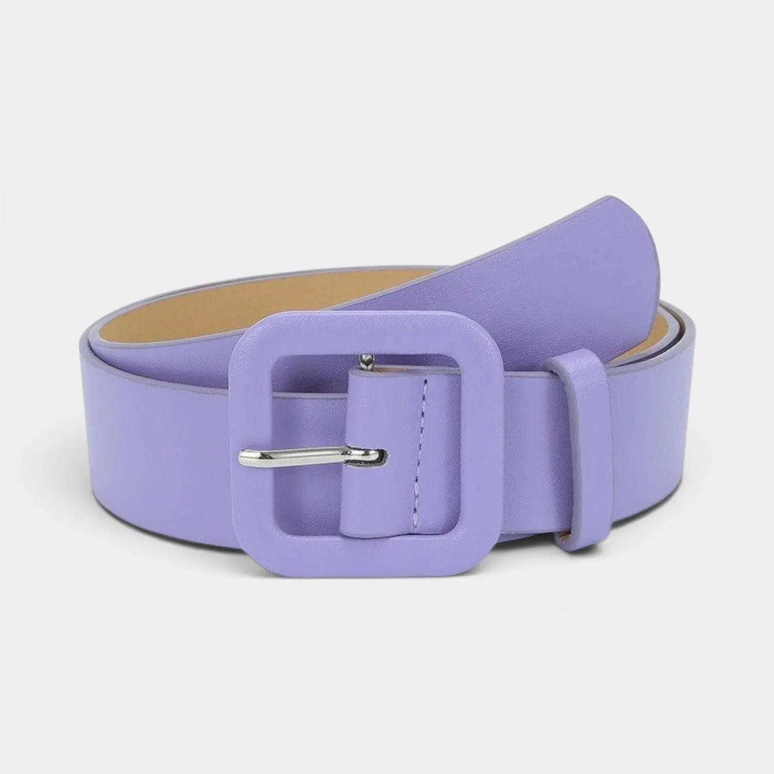 Women's Vegan Faux Leather Belt Colourful Square Buckle | Teivox | Beltary