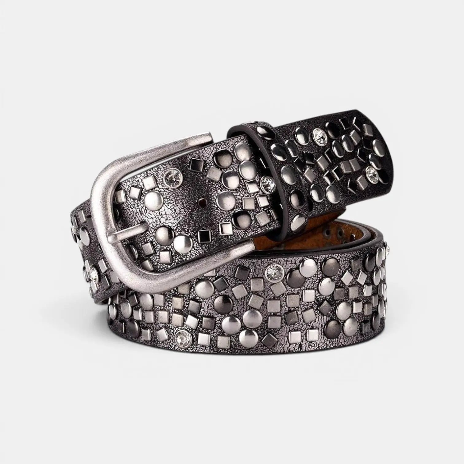 Women's Vegan Faux Leather Belt Studded Rivets Pin Buckle | Clorvex | Beltary