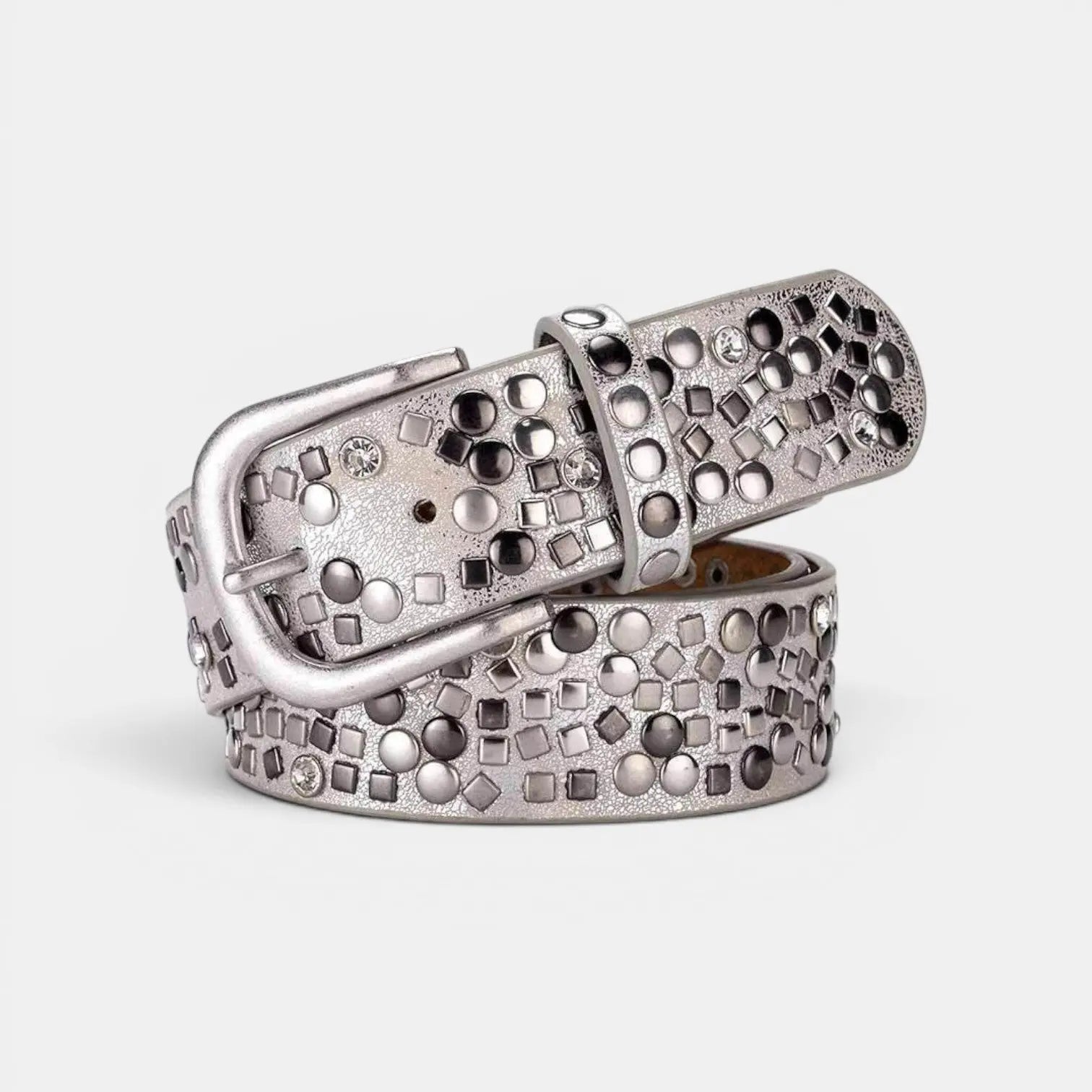 Women's Vegan Faux Leather Belt Studded Rivets Pin Buckle | Clorvex | Beltary