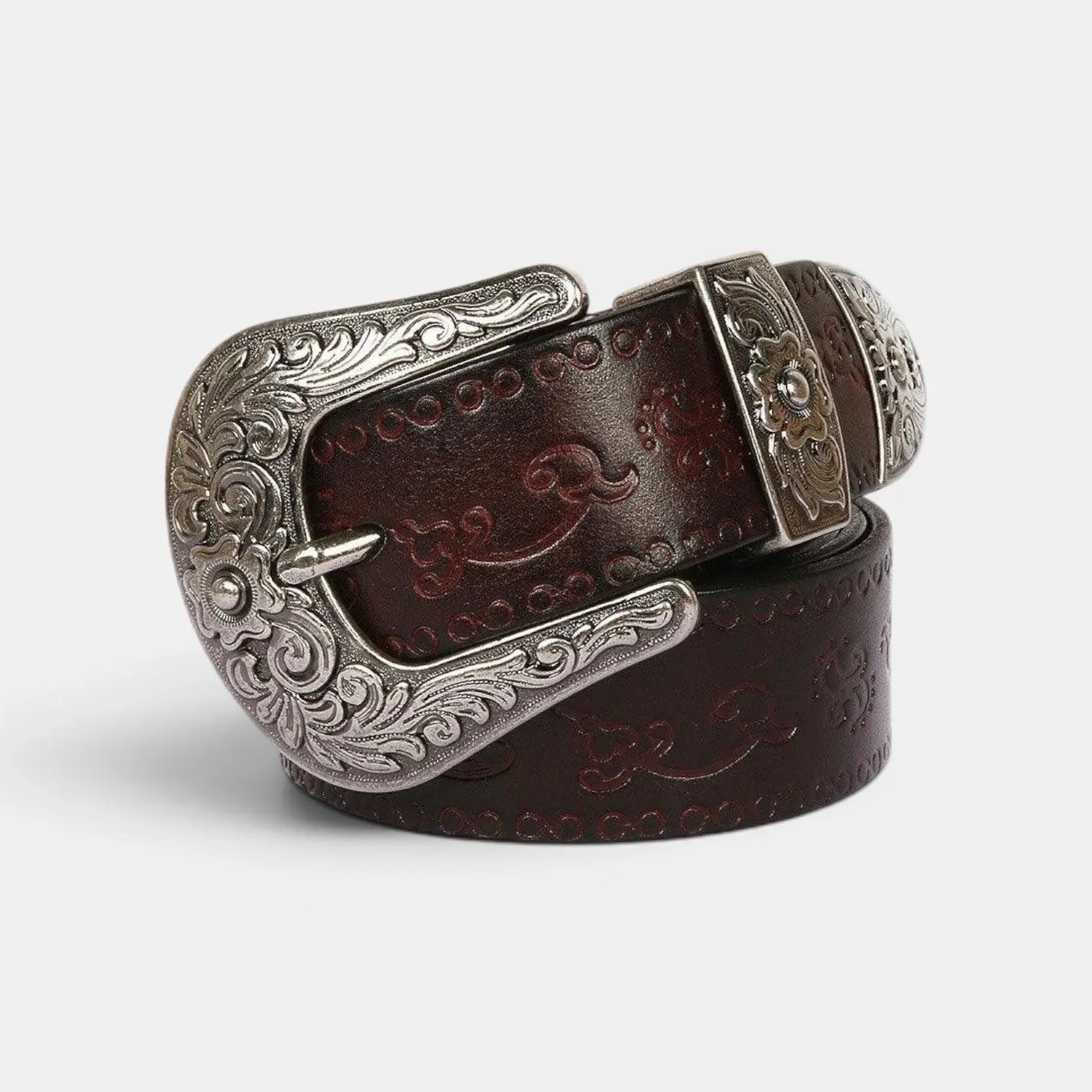 Women's Western Textured Full Grain Leather Belt with Buckle | Texvorn | Beltary