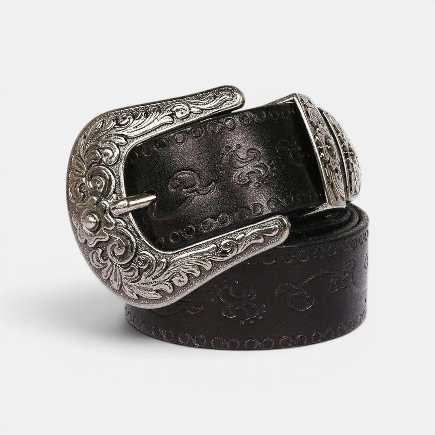 Women's Western Textured Full Grain Leather Belt with Buckle | Texvorn | Beltary