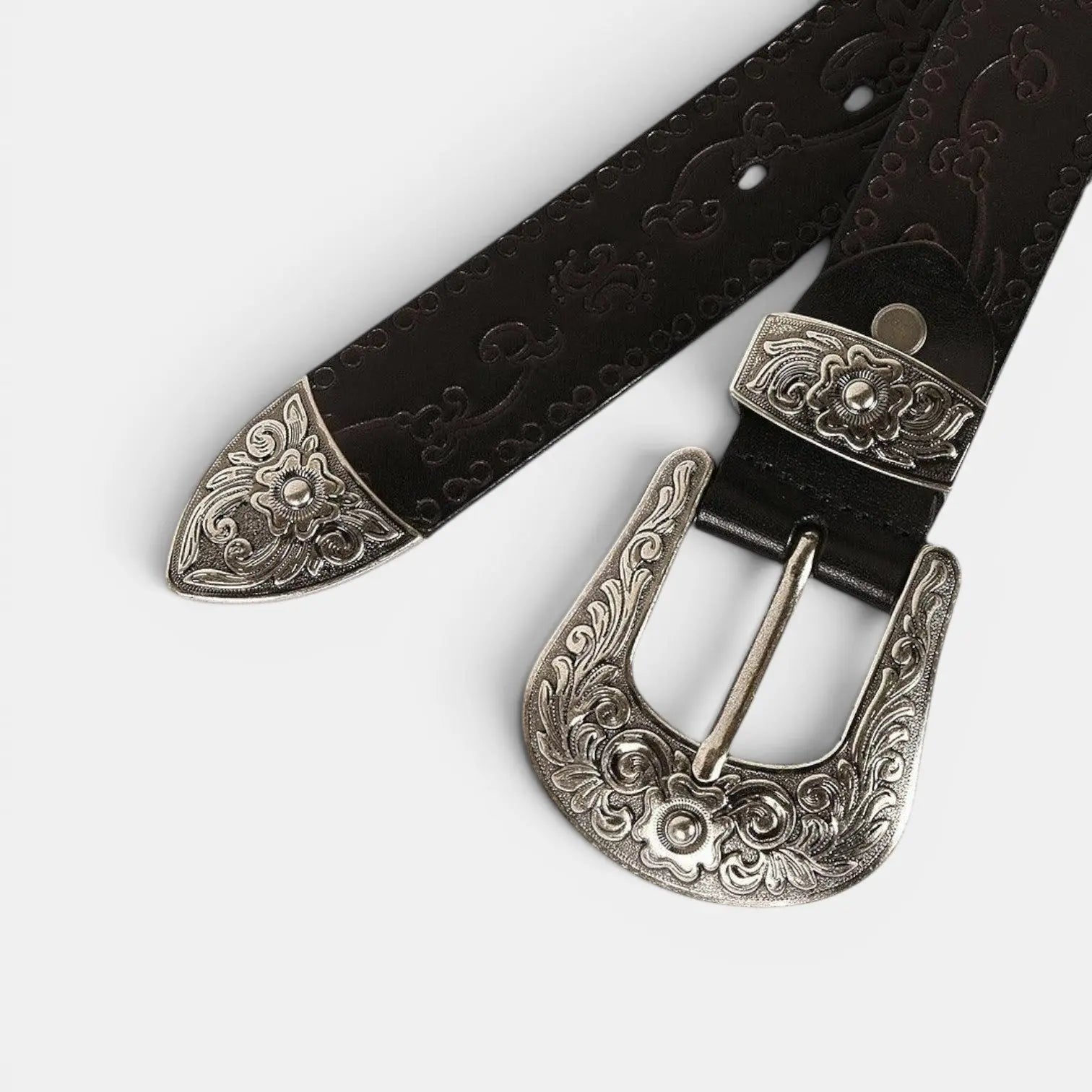 Women's Western Textured Full Grain Leather Belt with Buckle | Texvorn | Beltary