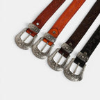 Women's Western Textured Full Grain Leather Belt with Buckle | Texvorn | Beltary