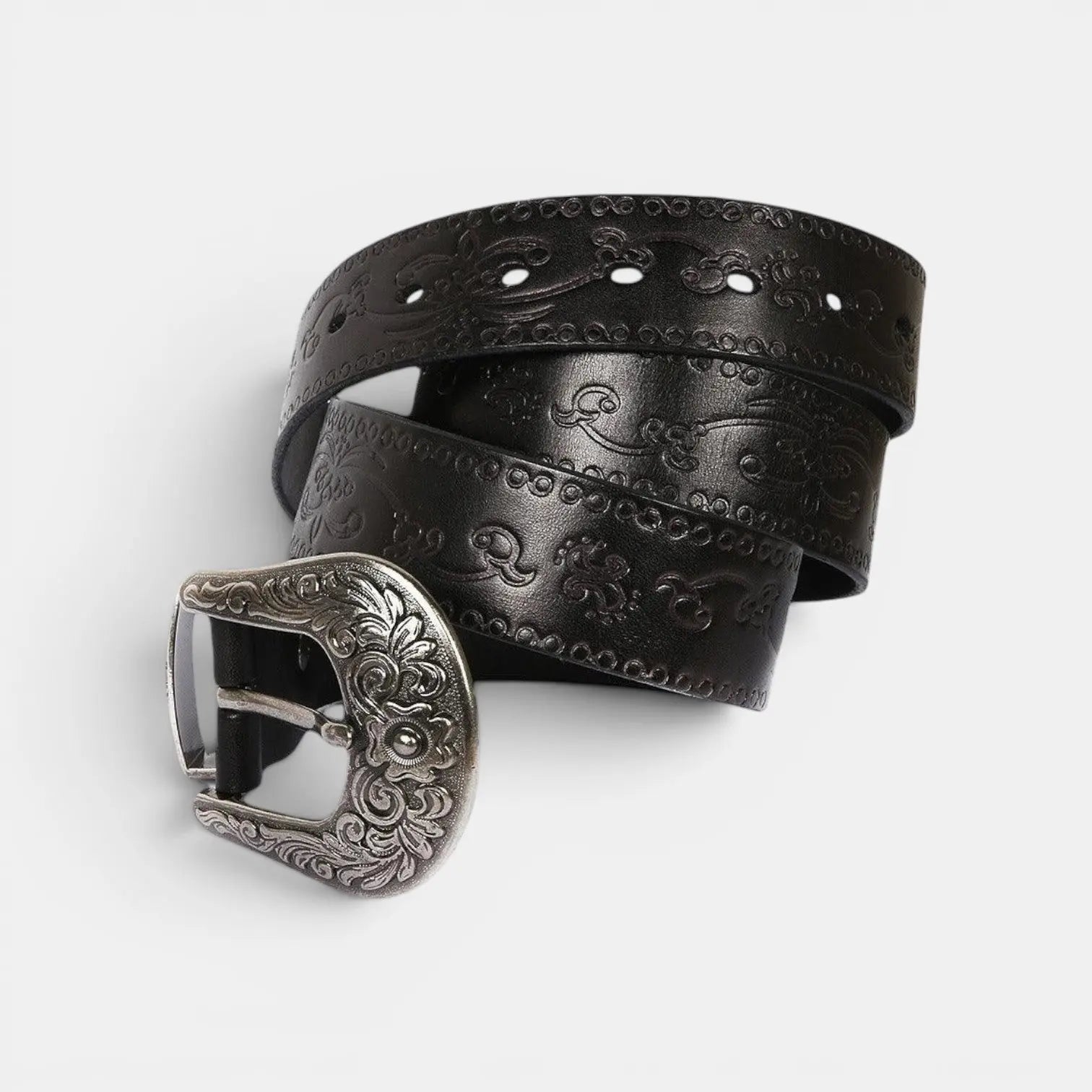 Women's Western Textured Full Grain Leather Belt with Buckle | Texvorn | Beltary