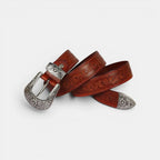 Women's Western Textured Full Grain Leather Belt with Buckle | Texvorn | Beltary