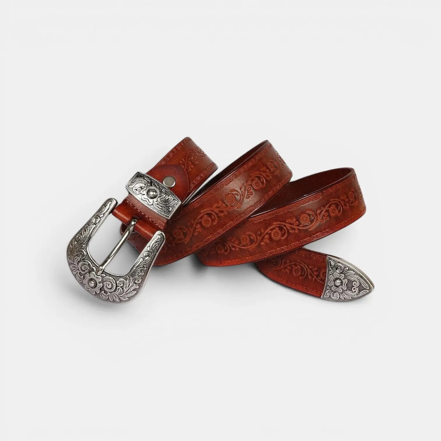 Women's Western Textured Full Grain Leather Belt with Buckle | Texvorn | Beltary