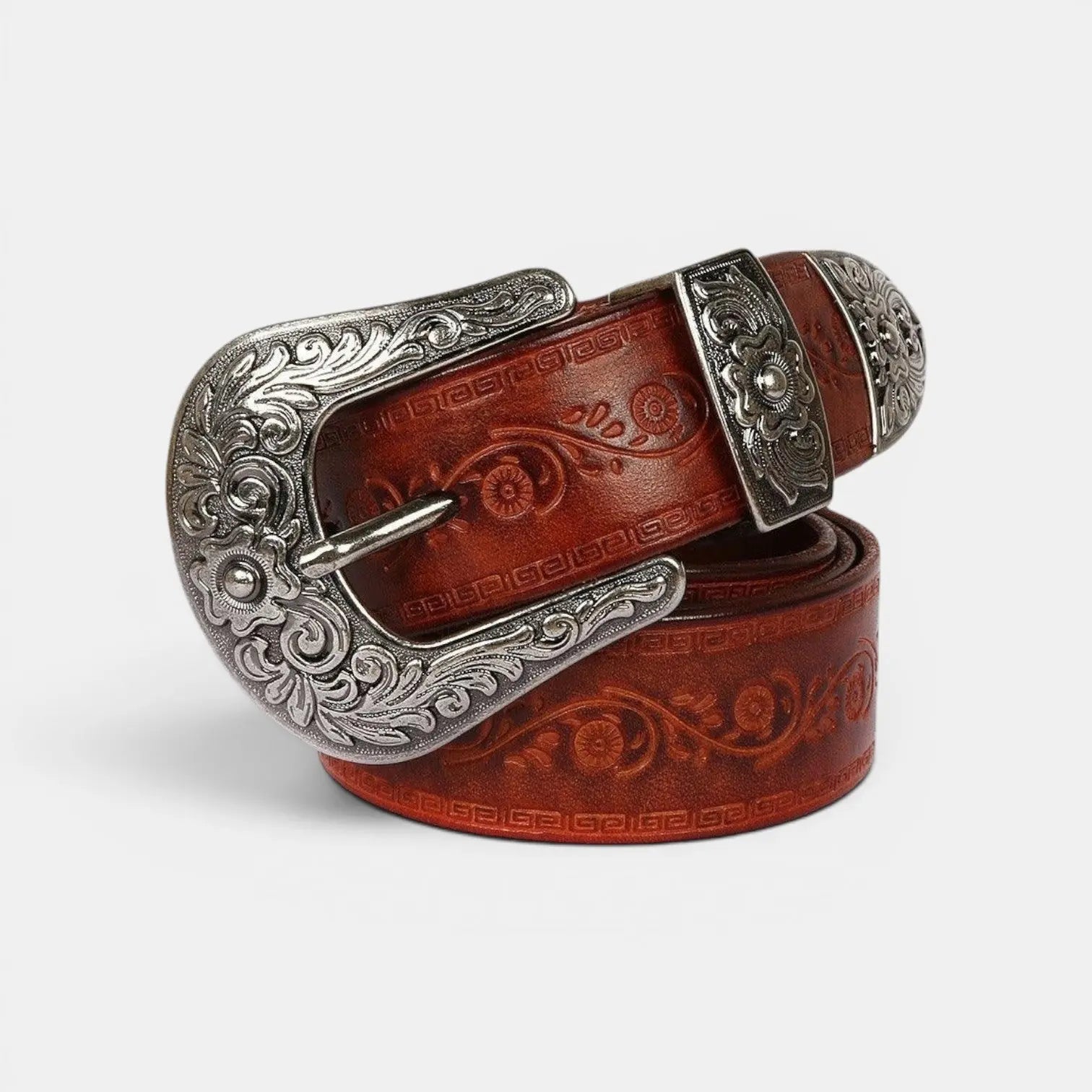 Women's Western Textured Full Grain Leather Belt with Buckle | Texvorn | Beltary