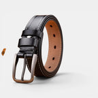 Women's White Smooth Leather Belt Fine Stitching Pin Buckle | Nestax | Beltary