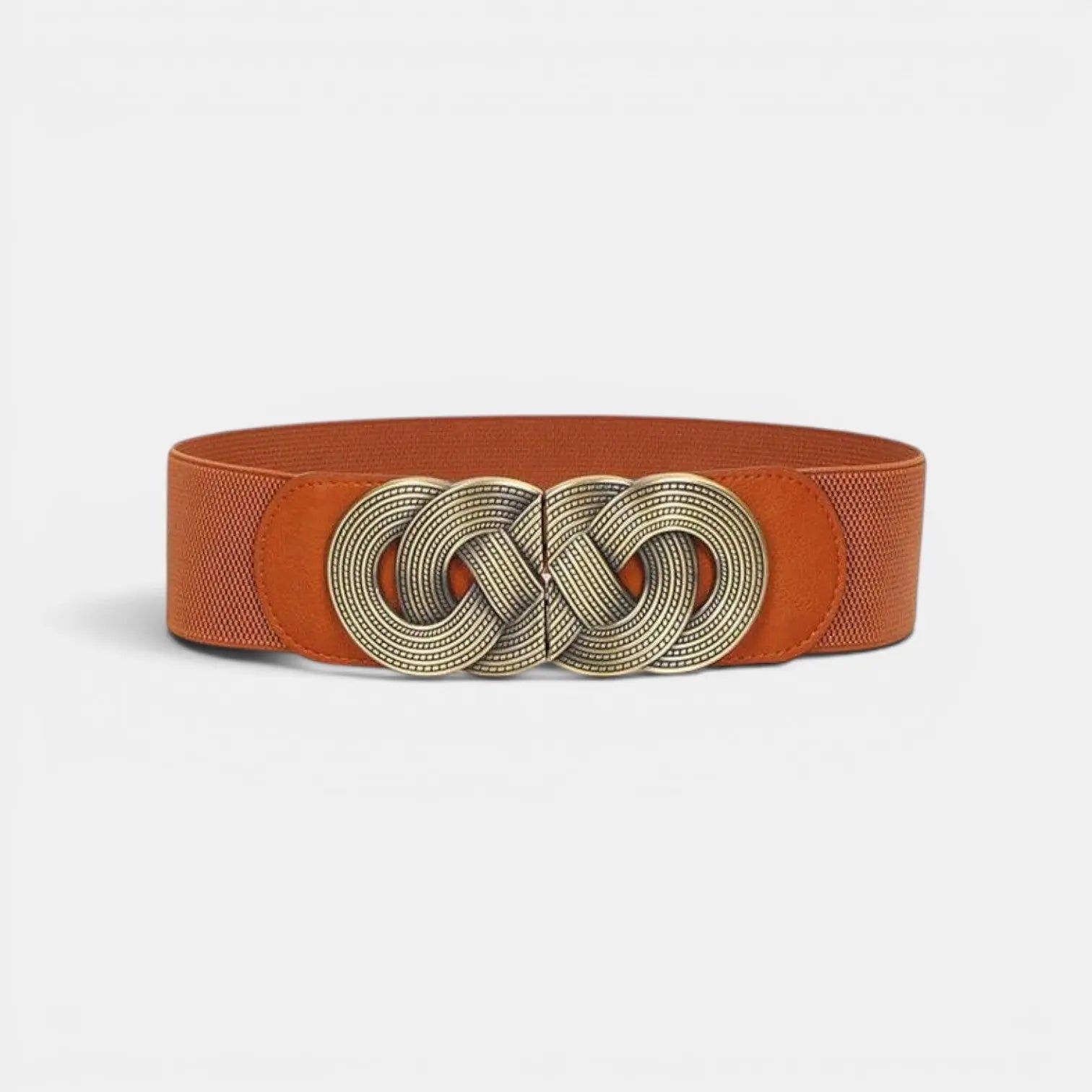 Women's Wide Elastic Belt Gold Round Buckle | Rovelx | Beltary