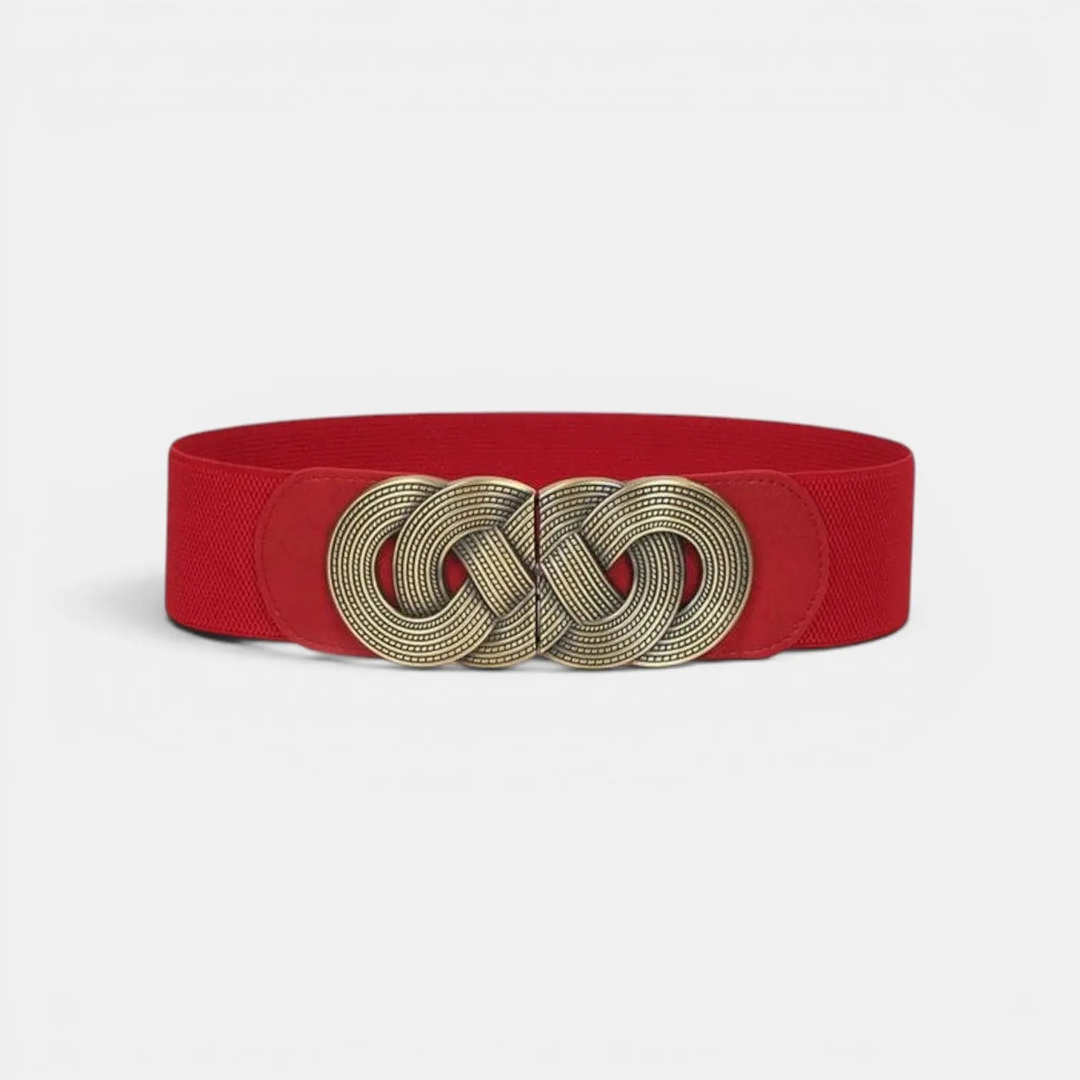 Women's Wide Elastic Belt Gold Round Buckle | Rovelx | Beltary