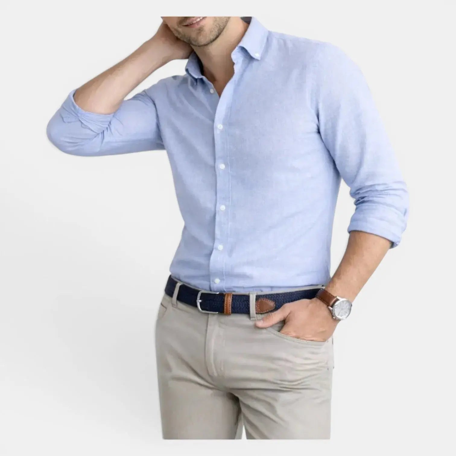 Woven Elastic Belt with Stitched Finish No Holes | Delvox | Beltary