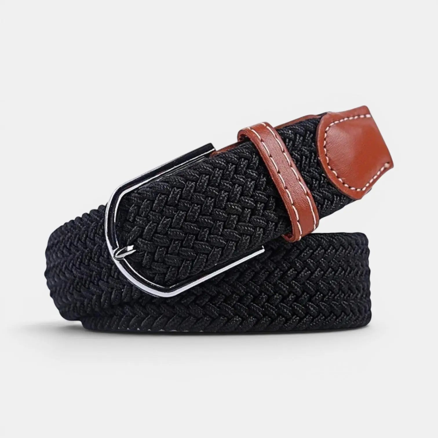 Woven Elastic Belt with Stitched Finish No Holes | Delvox | Beltary