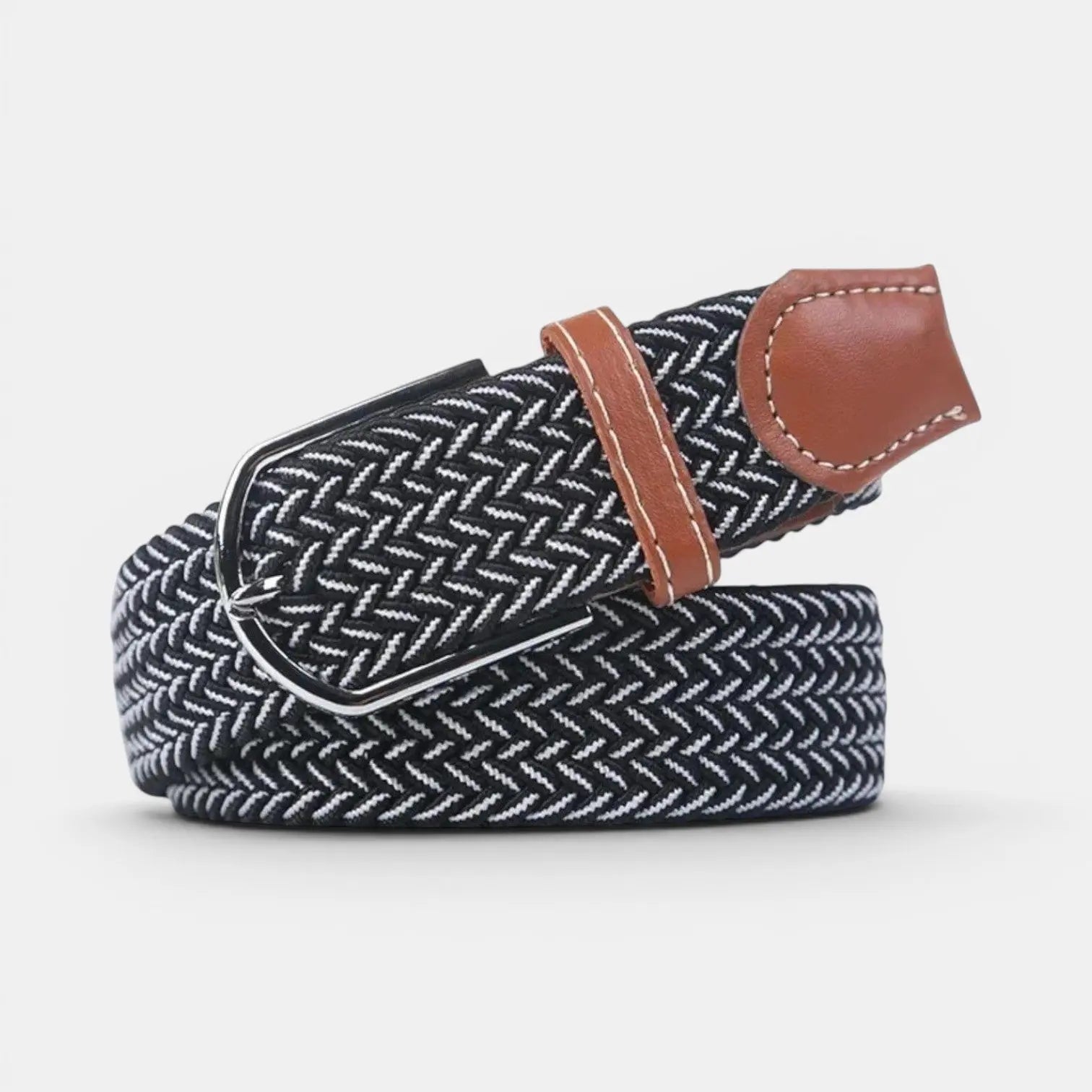 Woven Elastic Belt with Stitched Finish No Holes | Delvox | Beltary