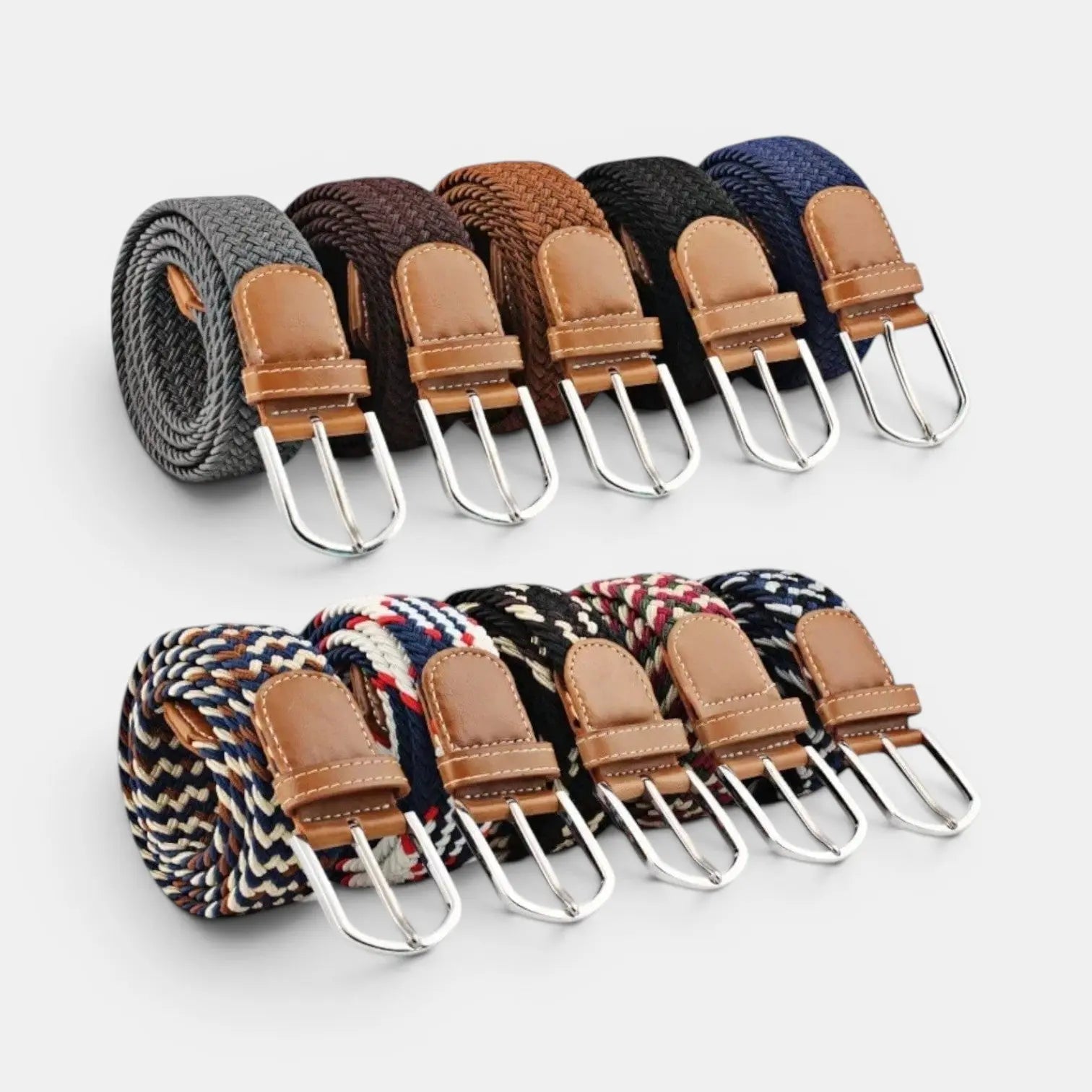 Woven Elastic Belt with Stitched Finish No Holes | Delvox | Beltary